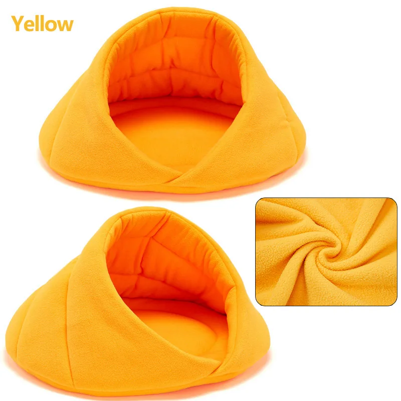 Yellow Теплая кошачья пещерная кровать для домашних животных, собачий домик, мягкая подушка для домашних животных, кошачий домик, мягкий кошачий коврик для кровати, домик для чихуахуа, питомник 40 A1 - Цвет: Yellow