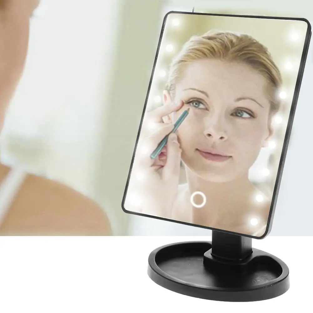 

Professional LED Touch Screen Makeup Mirror Fashion Mirror With 16/22 LED Lights 180 Degree Adjustable Table Make Up Mirror Hot
