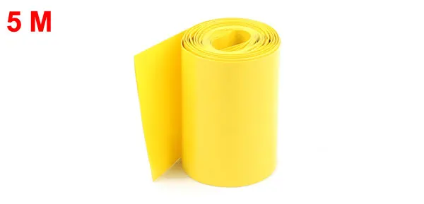 A x1 64mmx5M Yellow Uxcell 1 шт. Лидер продаж 5 м Длина 64 мм 70 мм Ширина ПВХ термоусадочная пленка трубка для воздушных компрессоров aa аккумулятор желтый цвет: черный, синий прозрачный зеленый - Цвет: A x1 64mmx5M Yellow