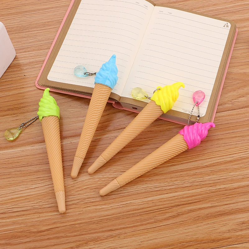 

36 шт./лот, милые гелевые ручки для мороженого, яркие цвета, 0,5 мм, черная чернильная ручка для письма, канцелярские принадлежности для школы, о...