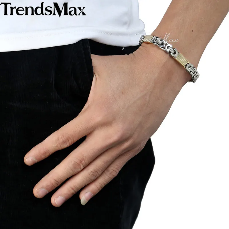 Trendsmax 8 мм широкое золотистое серебристое плоское византийское ожерелье из