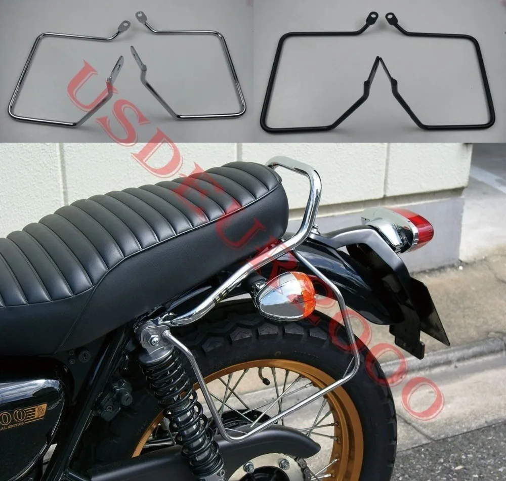 Кронштейн для седельного мешка Pannier Rails Kawasaki W400 W650 W800 хромированный черный чехол с