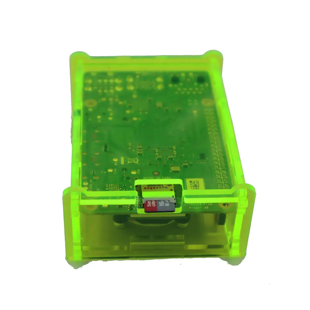 Глянцевый флуоресцентный зеленый акриловый корпус для чехла Raspberry Pi 4 с
