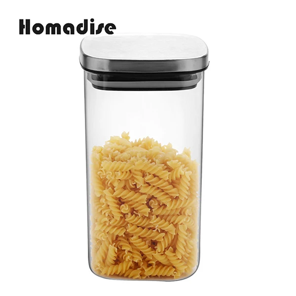 1400ml Homadise стеклянная банка высокой емкости, чайник, контейнер для еды, контейнер для хранения чая, герметичный бак, крышка из нержавеющей стали, кухонные принадлежности - Цвет: 1400ml