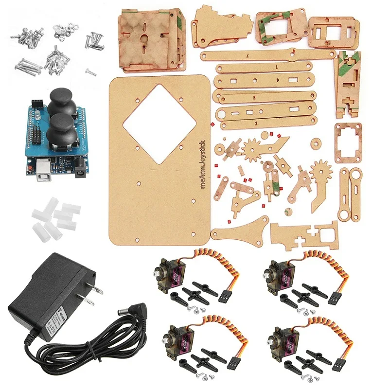 Лучшая сделка Mearm DIY 4DOF для Arduino Robot Arm 4 оси вращающийся комплект с джойстиком
