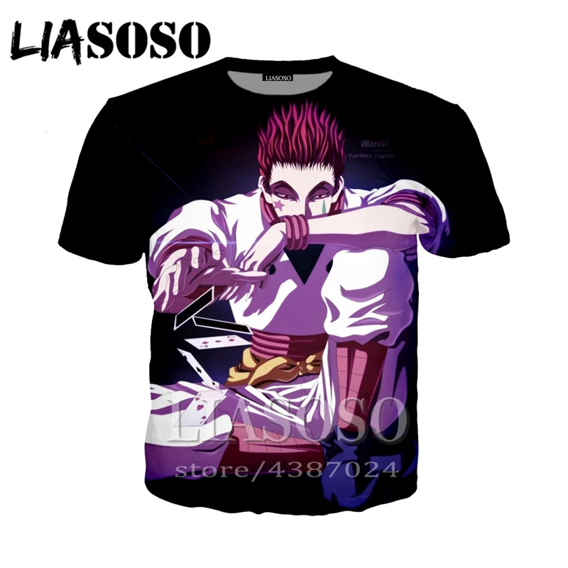 Liaseo модная футболка с коротким рукавом Футболка Hunter x Аниме Новый 3D принт