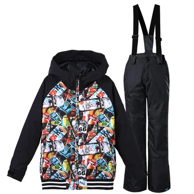 2019 GSOU SNOW Kids Ski Suit Boys Skiing Snowboard Jacket Pant Windproof Waterproof Outdoor Sport Wear Super Warm Clothing | Спорт и