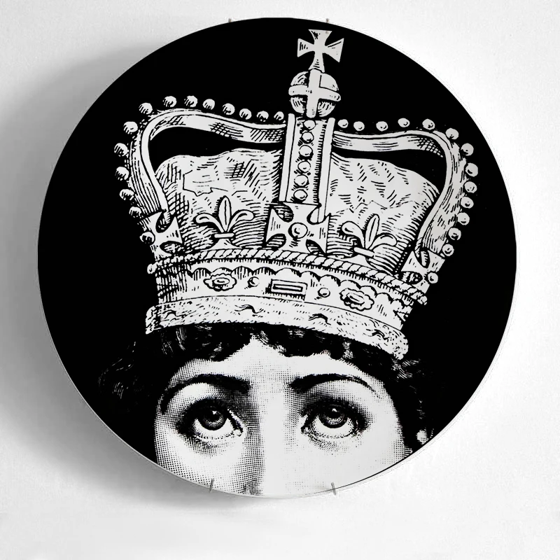 Новый Топ Моды Милан rosenthal Piero fornasetti тарелки цвет черный белый иллюстрация