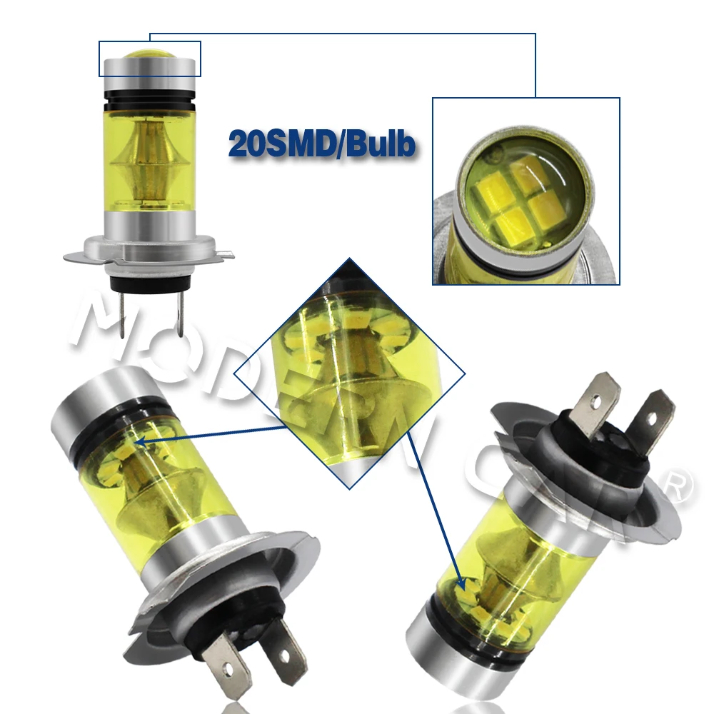 Современный автомобильный h11 led противотуманные светильник 3500k желтый 20SMD h7 противотуманная фара 12v 9005 9006 1156 1157 туман светильник лампочки дешевые светодиодная фара дальнего света, светильник s