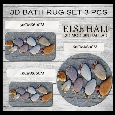 

Набор ковриков из 3 предметов, антискользящие напольные ножки из микрофибры с 3d принтом, серого, коричневого цветов, 60 х60 см, 50 х60 см, 40 х60 см
