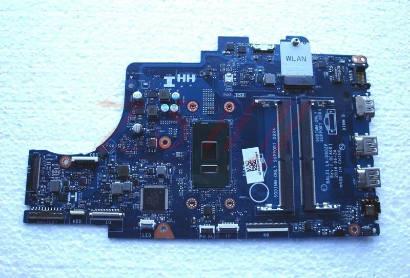 Для DELL Inspiron 15 5567 5767 материнская плата для ноутбука CN DG5G3 0DG5G3 с SR2ZU i5 BAL20 LA D802P DDR4 MB 100%