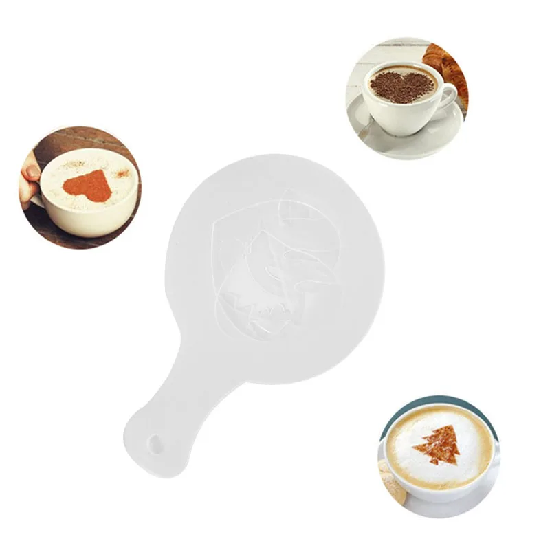 YIBO 16pcs / sets of coffee pull flower die fancy printing mold milk tea spray template cappuccino | Дом и сад