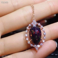 kjjeaxcmy boutique jewelry 925 silver inlaid natural ruby black opa female pendant necklace support detection