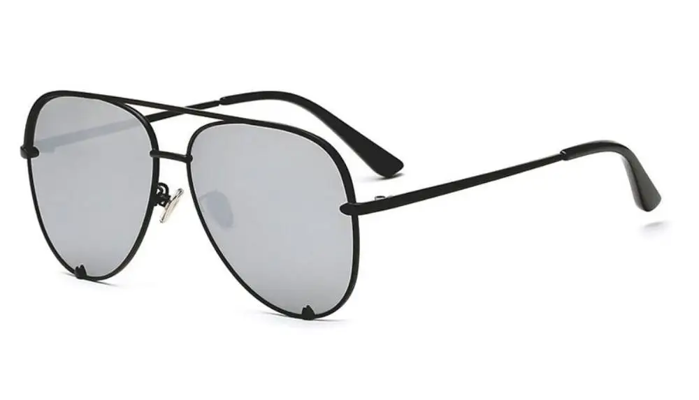 C2 black frame silve Черные мини солнцезащитные очки люксовый бренд Женская мода зеркальные розовые очки Пилот Стиль Взрослые Девушки Солнцезащитные очки градиент UV400 - Цвет линз: C2 black frame silve