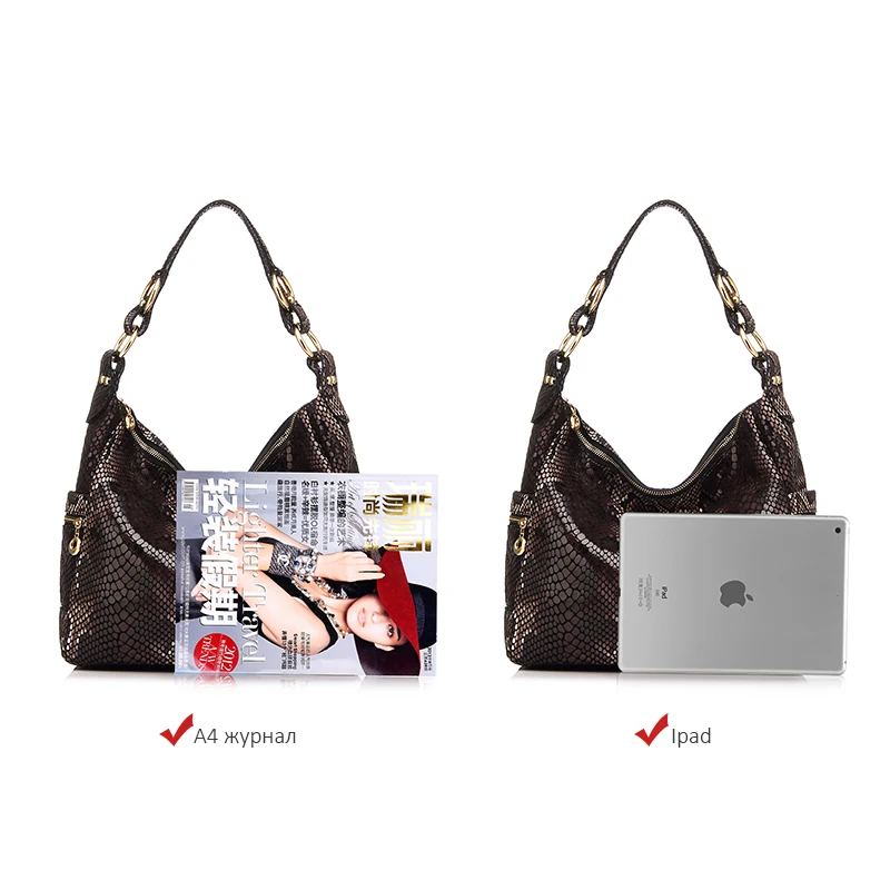 Женская большая сумка хобо из натуральной кожи REALER|bag hobo|handbag genuine leatherleather tote bag |