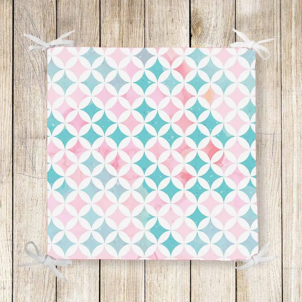 Pad Seat Cushion Soft Memory Foam Full Lenght Ties Non Slip Washable Square