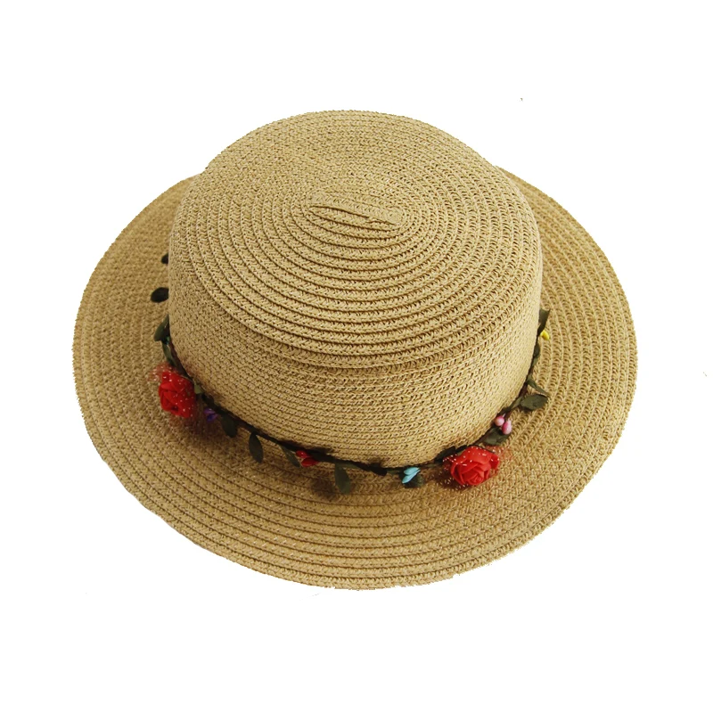 

MATTYDOLIE Hat summer girls flowers straw hat wide-brimmed women sun hat collapsible