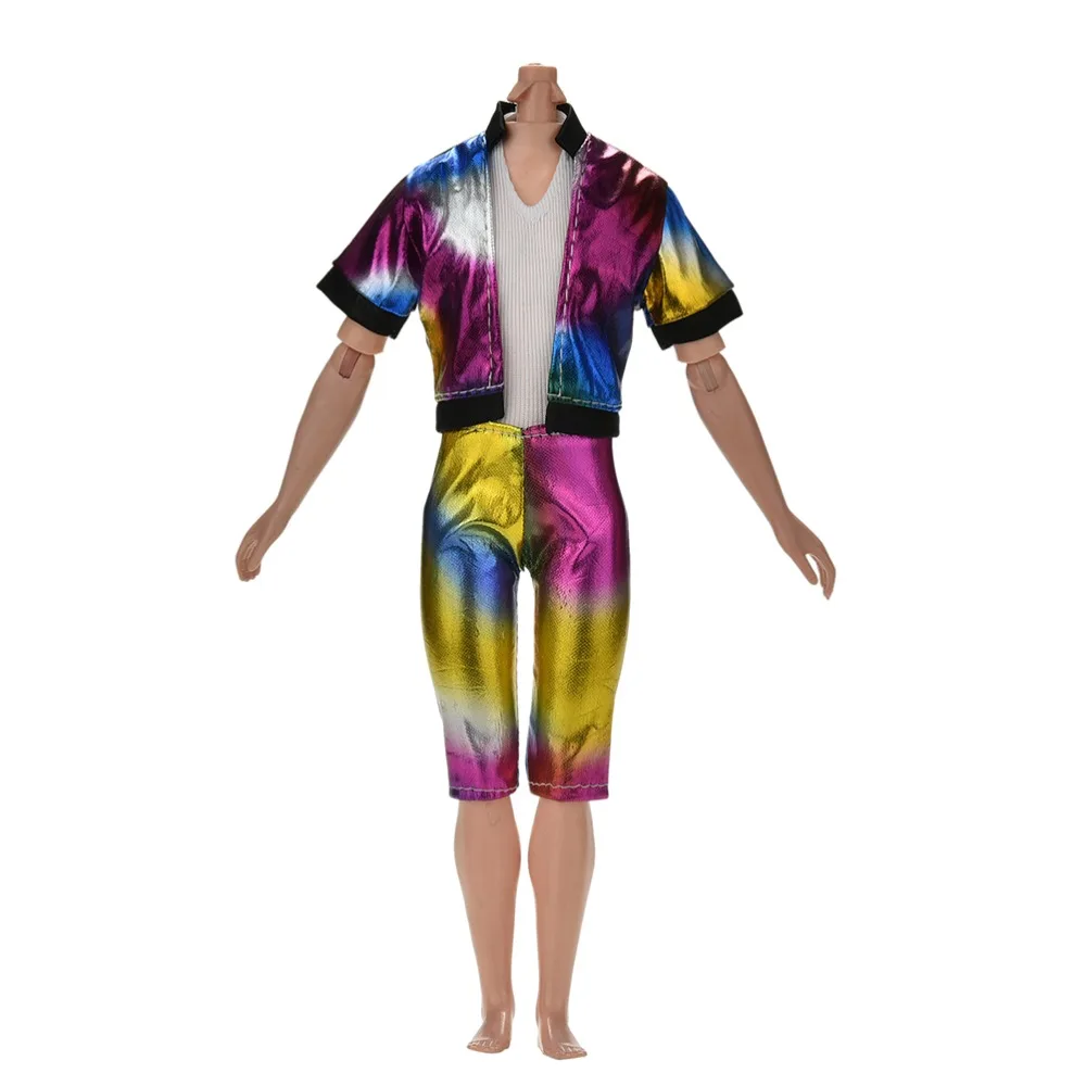 Модный костюм для кукол TOYZHIJIA куртка + штаны Barbies Ken цветная Радужная одежда