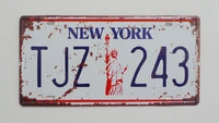 1 pc new york tin sign plate us american car license plaques man cave garage sign