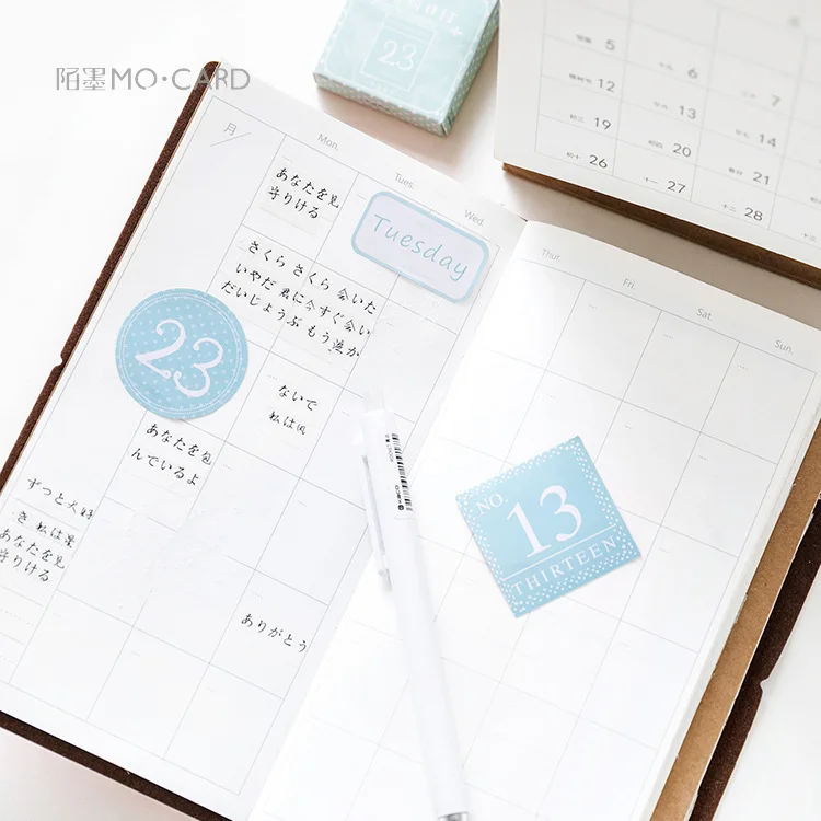

45PCS/box New Cute Fresh Date Paper Lable Stickers Crafts And Scrapbooking Decorative Lifelog Sticker DIY Lovely Stationery