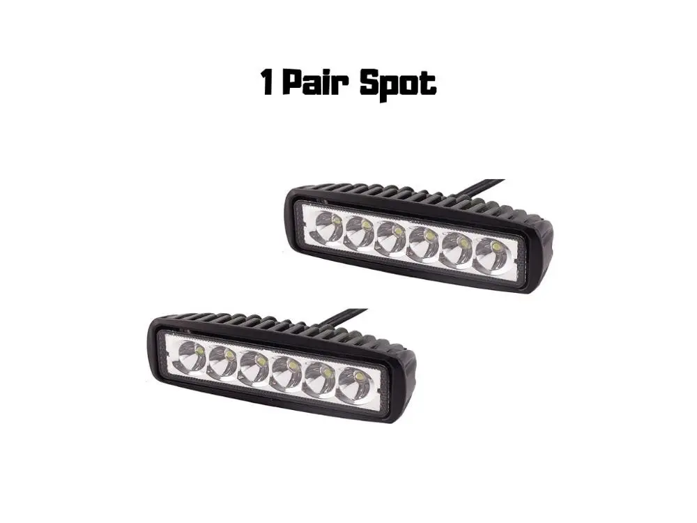 2 PIECES SPOT 18W 12-24V светодиодные фары для автомобиля ДХО внедорожника Мотоцикл скутер квадроцикл Грузовик Лодка Трактора техники п - Цвет: 2 PIECES SPOT