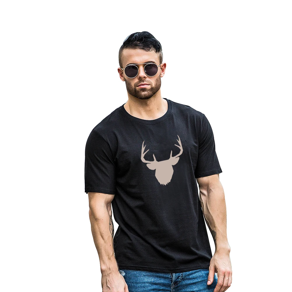 Для мужчин Moose печатающая головка летняя футболка круглый Средства ухода за