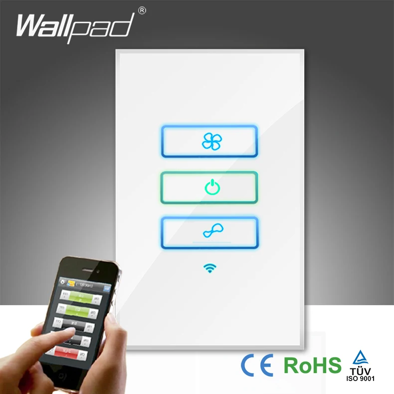2018 Wallpad белое стекло 120 AU US 110 ~ 250V беспроводной 3 банды Wifi Пульт дистанционного