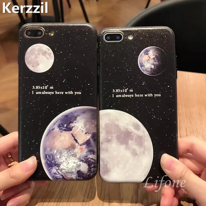 Kerzzil рельефный Космический Чехол для iPhone X чехол 6S 6 7 8 Plus милый мультфильм планета