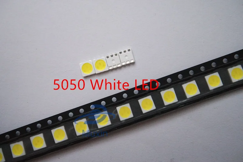 100 шт. 5050 Белый SMD/SMT СВЕТОДИОДНЫЙ PLCC-6 с 3 кристаллами smd светодиодный 60 мА средней