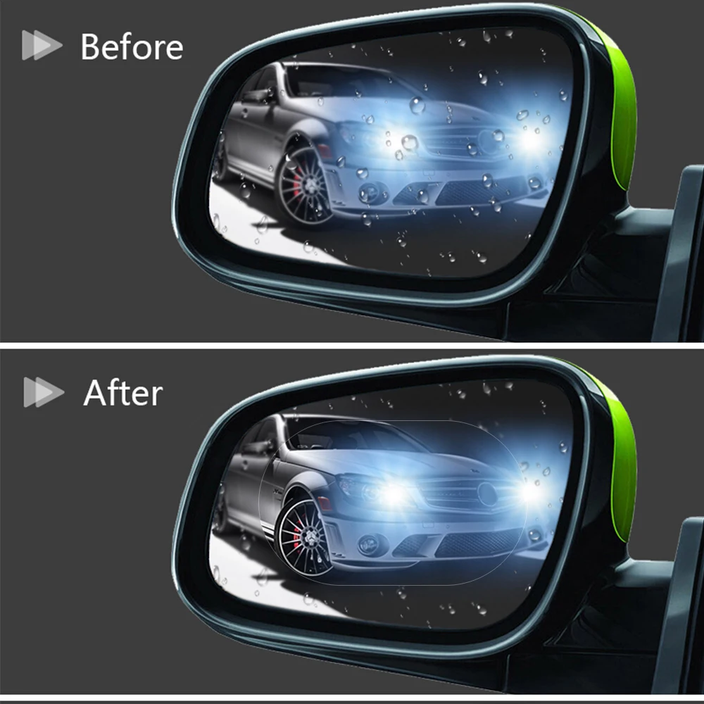 2pcs Rainproof Car Rearview Mirror Film Anti Fog Anti-glare Anti-brouillard Anti-scratch Window Protective | Автомобили и