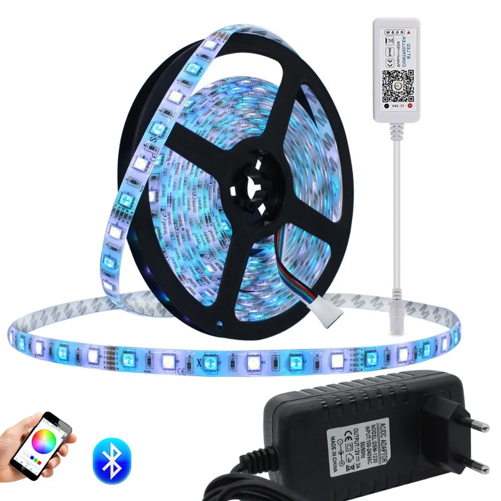 

RGB LED Strip Waterproof 5050 5M/Lot DC12V Fita LED Light Strip LED Ribbon Tape RGBWW Flexible Tape Led strip RGBW BT Controller