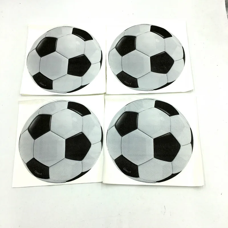 20 шт./лот футбольные салфетки для детского душа Футбольная тема вечерние
