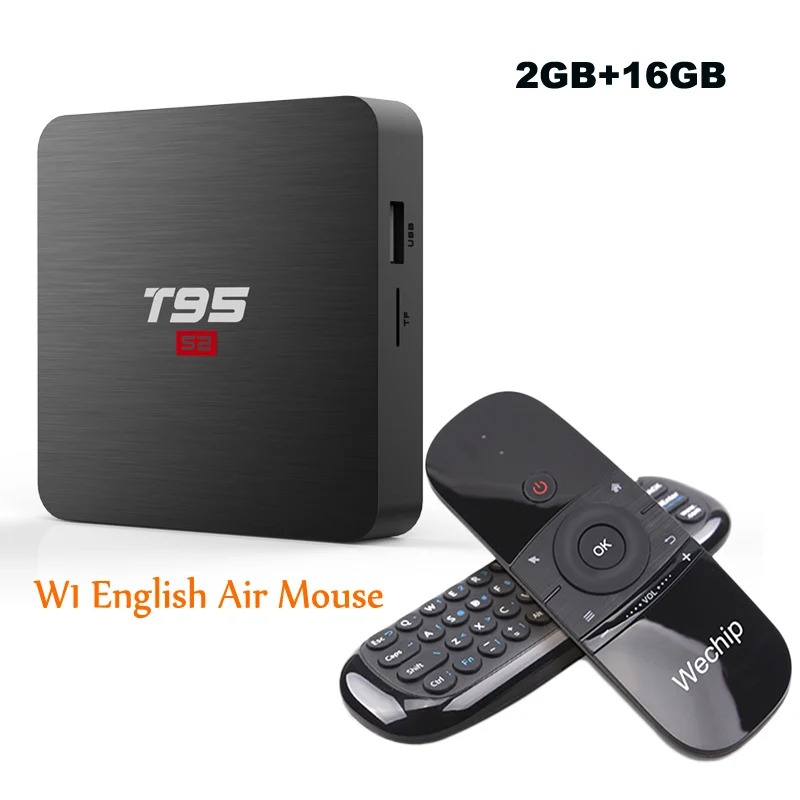 Смарт ТВ приставка Android 7,1 T95 S2 2 Гб 16 Гб Amlogic S905W четырехъядерный 2,4 ГГц WiFi приставка 1Гб 8Гб медиаплеер tx3 Мини ТВ android