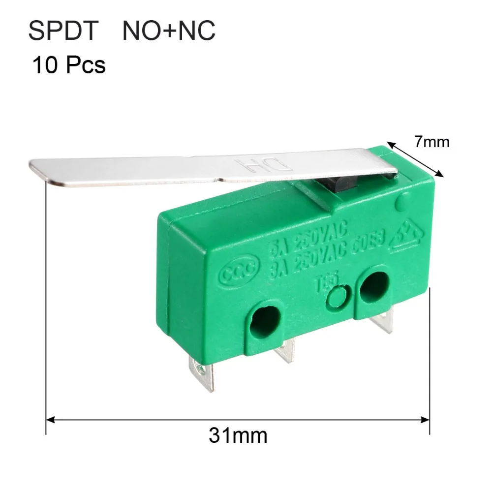 UXCELL 10 шт. 5A125/250VAC микро концевые переключатели SPDT NO NC 3 Терминалы мгновенного