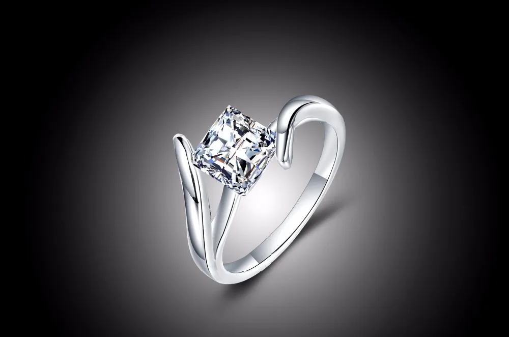 TJP New Arrival Crystal Women Finger Accessories Fashion 925 Sterling Silver Girl Bride Wedding Engagement Party Rings Shiny | Украшения и