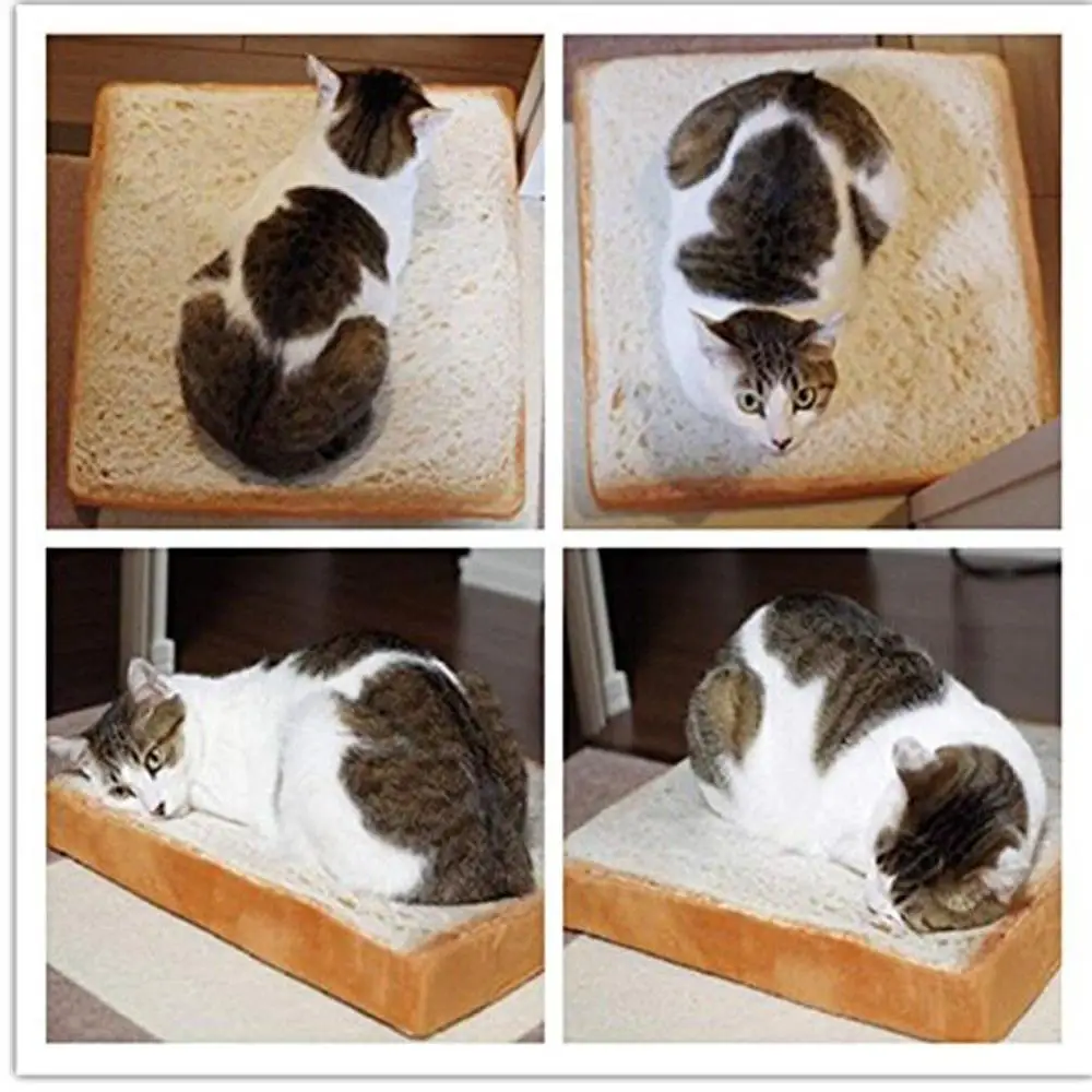 Creative Toast Bread Pet Cat Bed Mattress Soft Cushion Seat Pad for Cats &amp Dogs Sleeping Playing Resting | Дом и сад