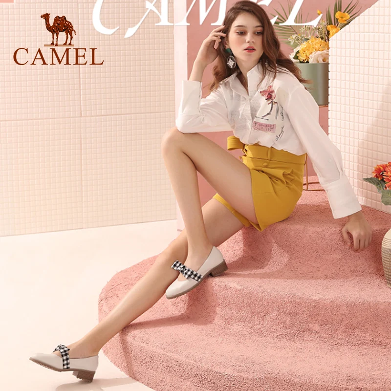 CAMEL/женские весенние новые повседневные тонкие туфли для женщин кожаные лодочки