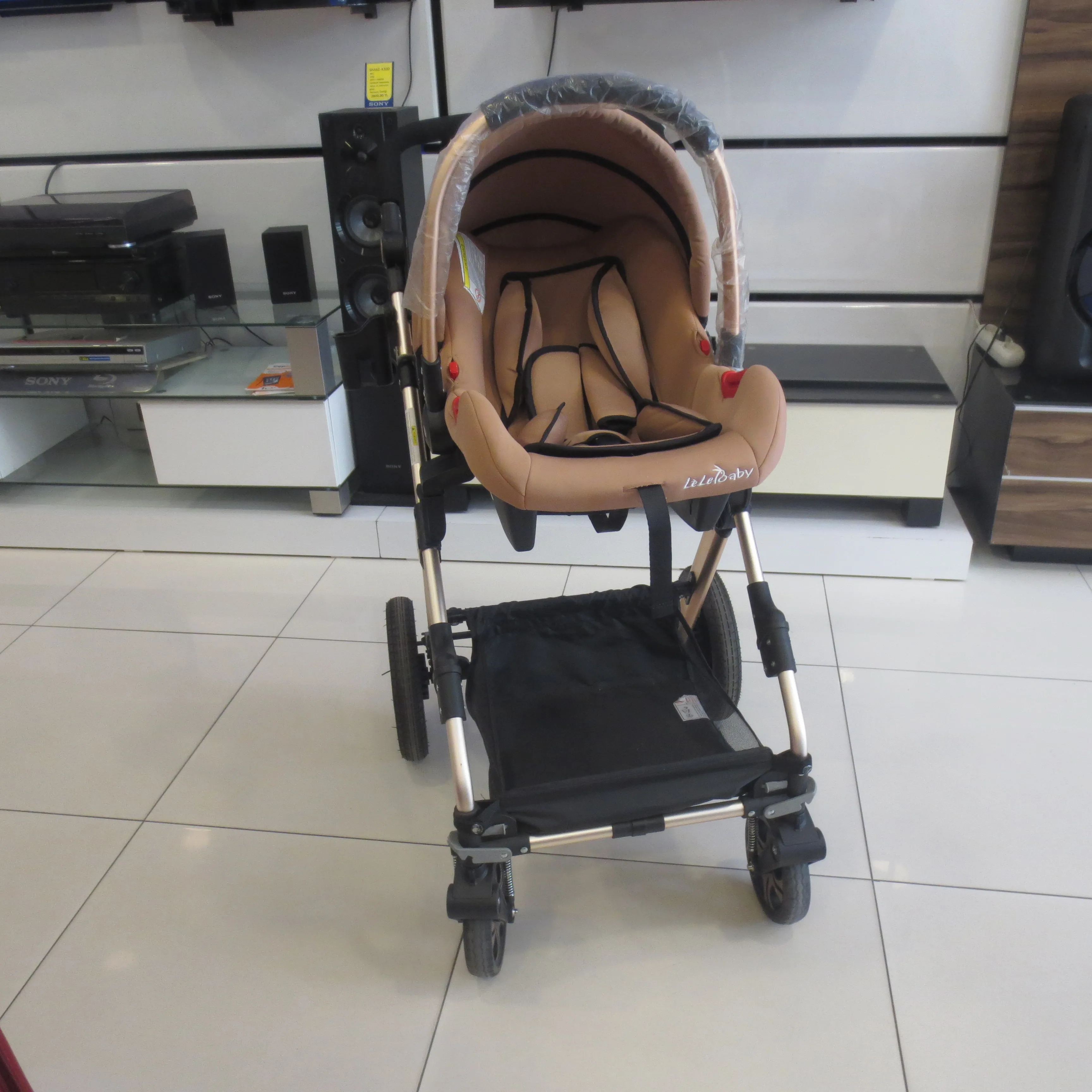 Lelebaby BS01 многофункциональная 3 в 1 детская коляска прогулочная складная Золотая