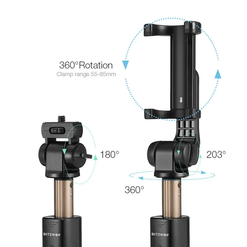 BlitzWolf 3 в 1 Беспроводная bluetooth селфи палка Штатив Универсальный монопод для Gopro 5 6 7 Спортивная камера для iPhone X 8 смартфон