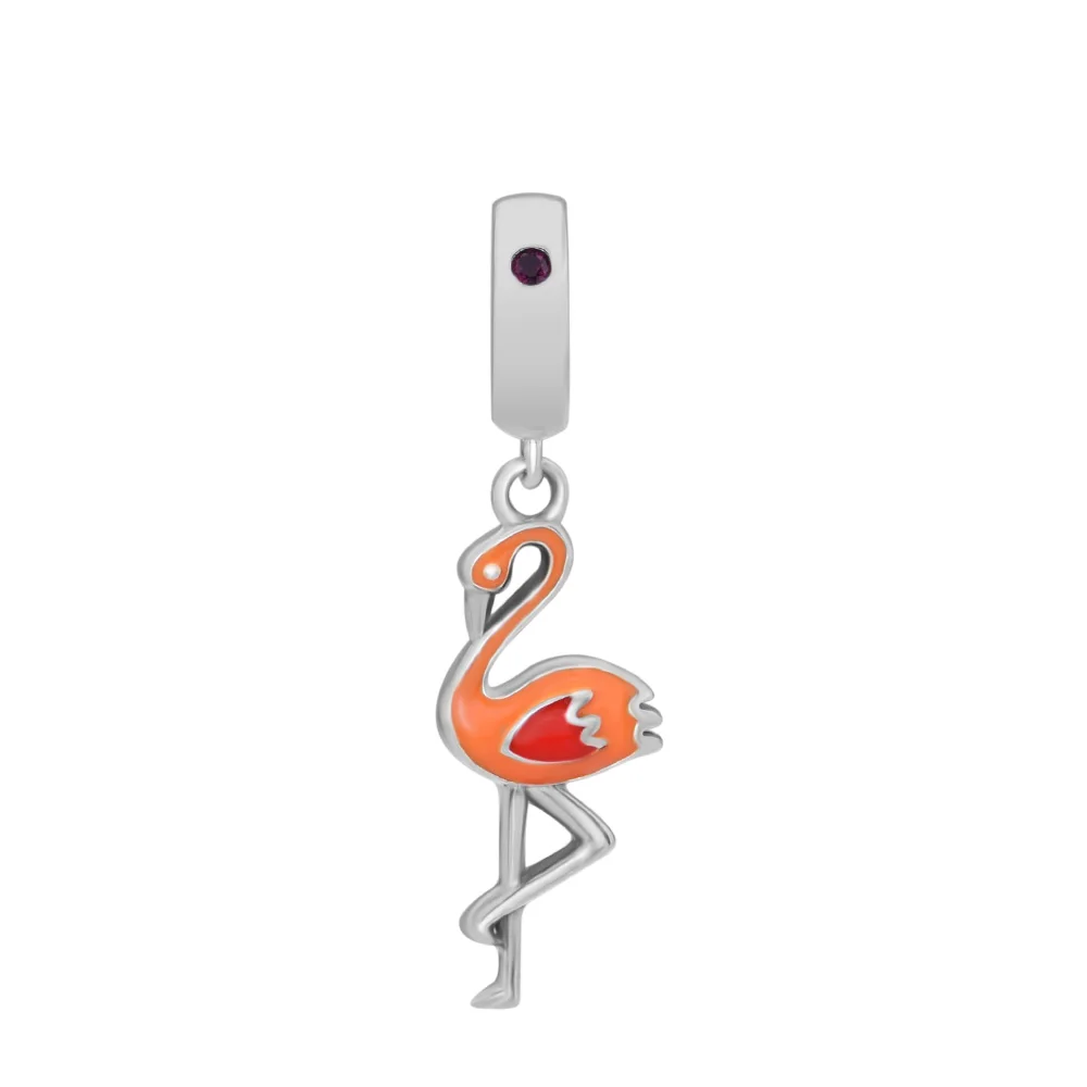 Fits Pandora Bracelet Flamingo Silver Dangle Charms Genuine 925 Sterling Original Beads for Women DIY Jewelry kralen |