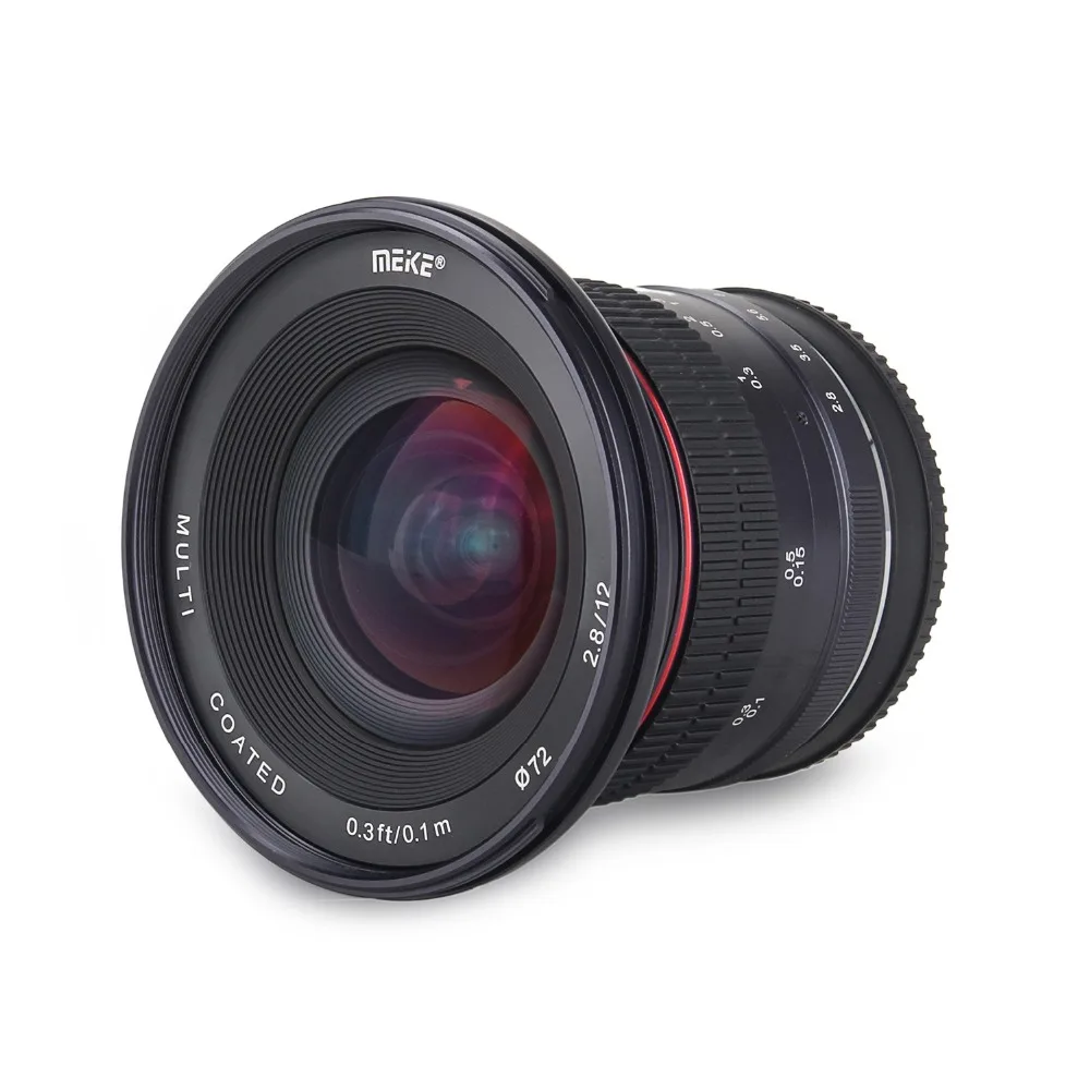Ультраширокоугольный объектив Meike 12 мм f2.8 с фиксированным объективом APS C для