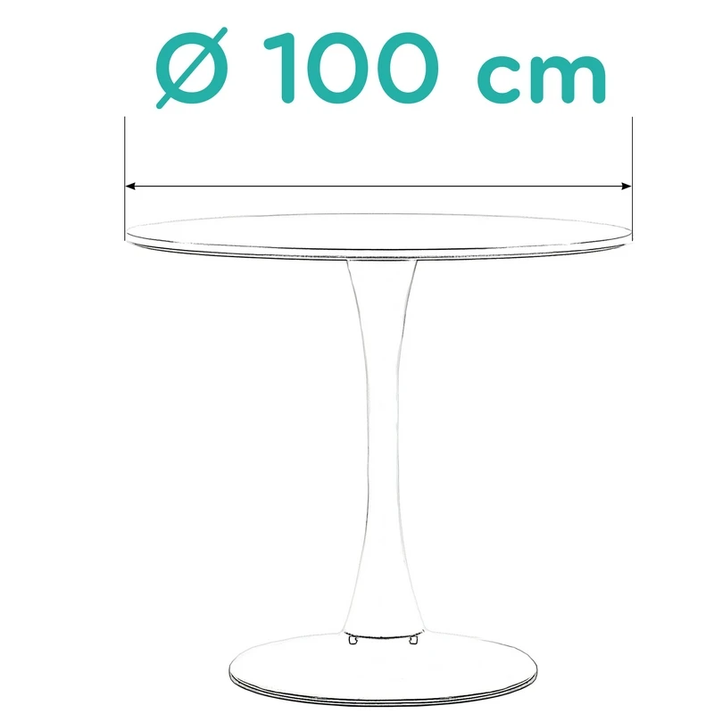 Diameter 100cm Barneo T-3 МДФ полуматовый интерьерный белый стол обеденный стол на металлическом основании стол круглый стол кухонный стол мебель для кухни стол современный стол в скандинавском стиле по России - Цвет: Diameter 100cm