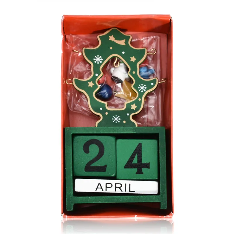 Творческий Календари Рождество Украшения деревянный елку Дети игрушка в подарок