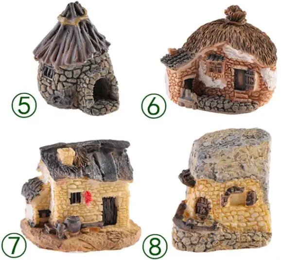 8 видов стилей Mini Stone house украшения для миниатюрных садов игрушки zakka небольшой