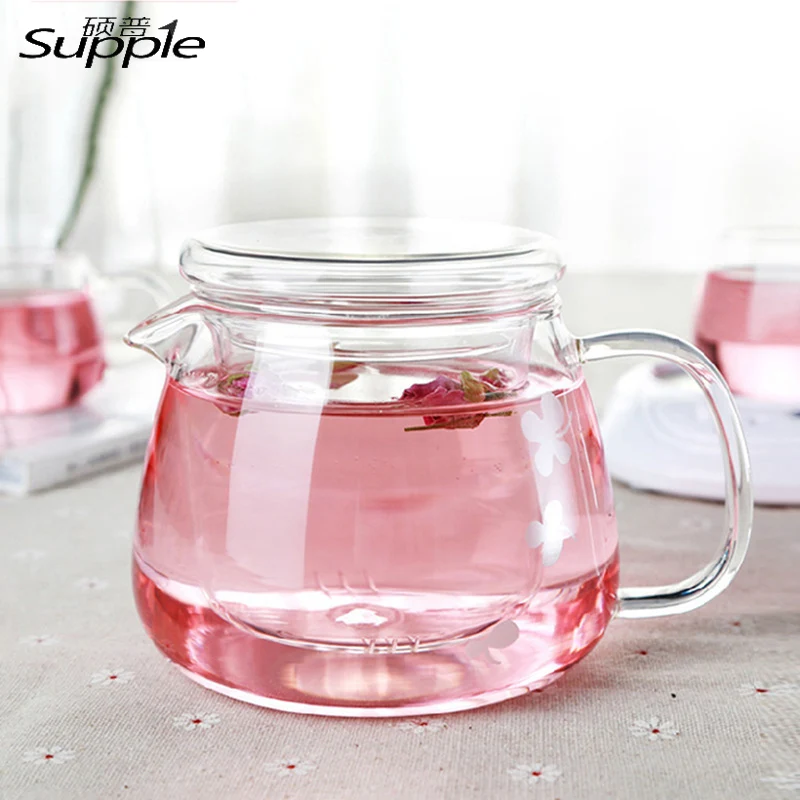 Hot Sale New Arrival 500ML Heat Resistant Hyaline Glass Teapot Coffee Tea Set Office Flower Pot With Filter Sets | Дом и сад