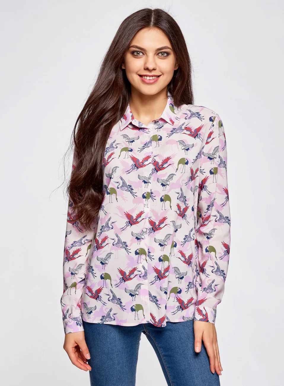 oodji Блузка принтованная из вискозы 11411098 1 24681|blouses and shirts|shirts blousesblouse blouse |