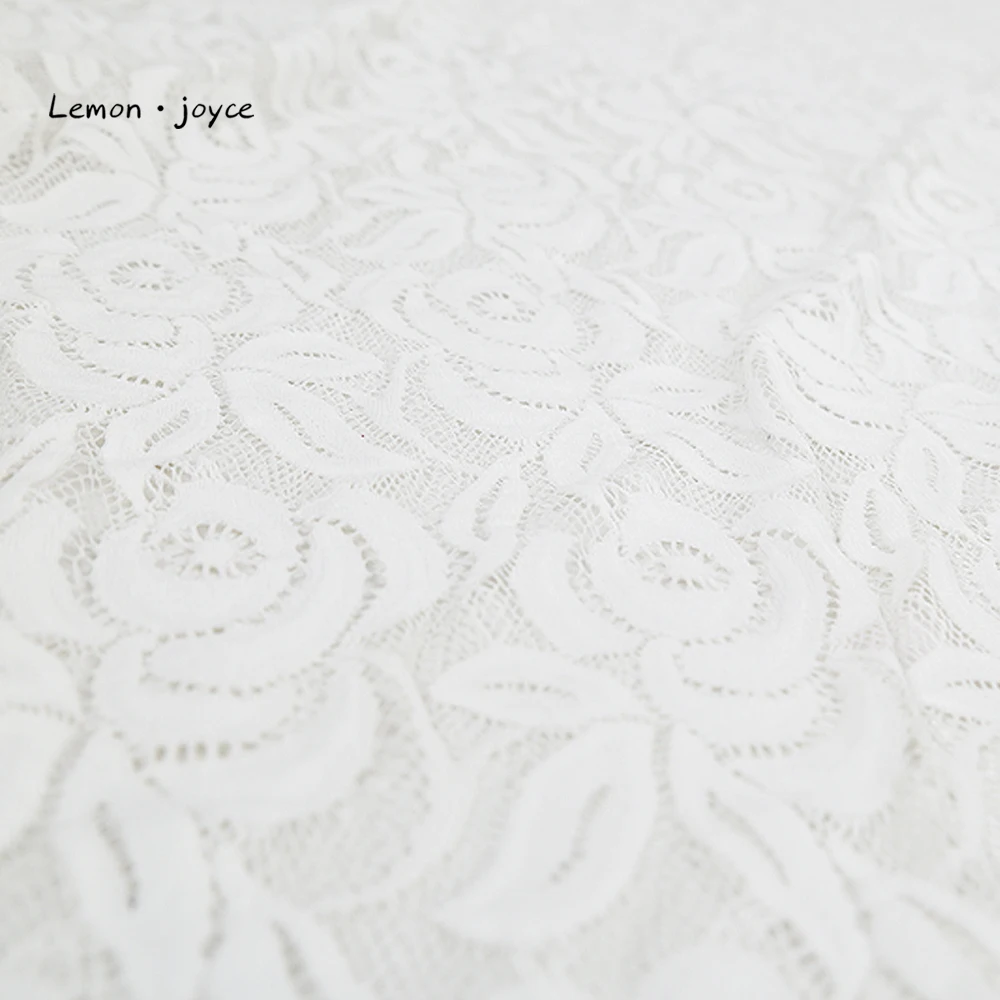 Элегантное белое кружевное платье с цветочным рисунком для свадебного торжества