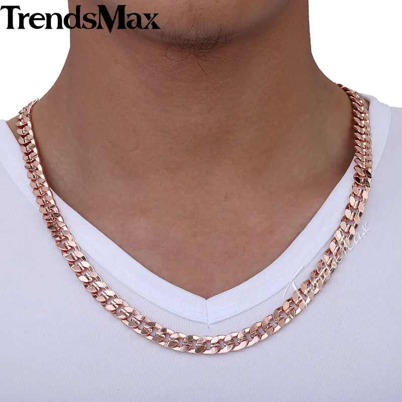 Trendsmax подгонянное на любую длину 9 мм розовое золото заполненное панцирное