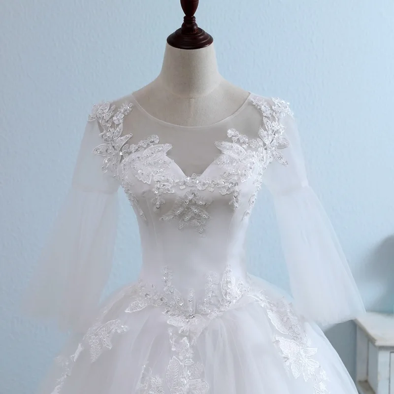 Шифоновая Noiva Casamento с длинным рукавом на шнуровке сзади 2019 новый дизайн