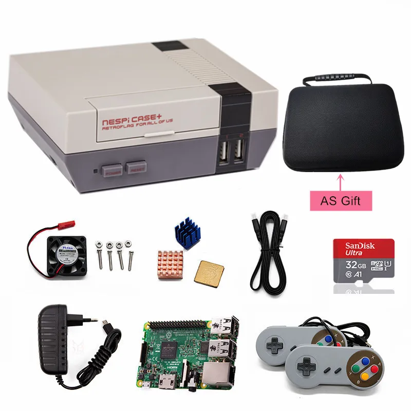 Оригинальный чехол Retroflag SUPERPi для Raspberry Pi 3B + игровая консоль видеоигр совместимая